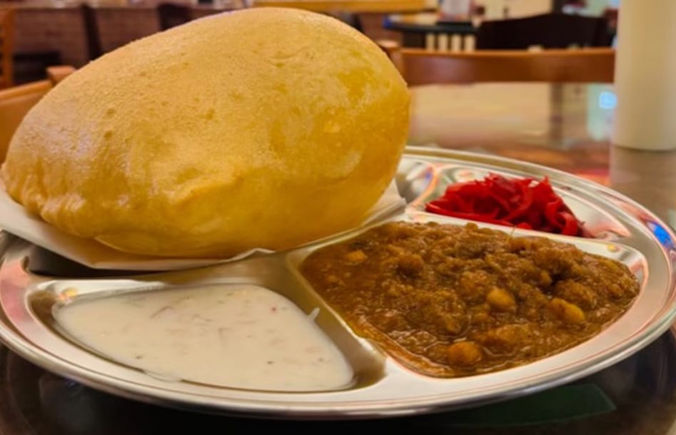 Chole Bhatura — a house special at Haveli Indian Cuisine, North Conway